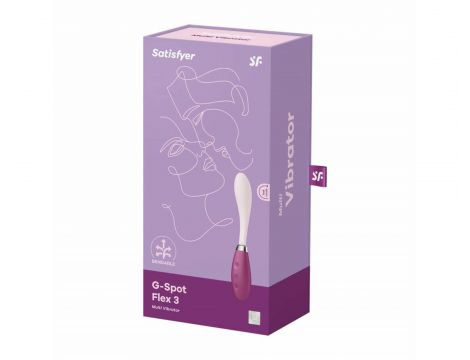Wibrator punktu G Satisfyer Flex 3 czerwony silikonowy USB 19 5 cm - 4