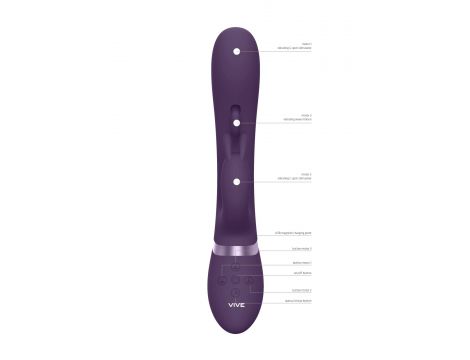 Wibrator króliczek Vive Tama fioletowy silikonowy 27 cm USB - 8
