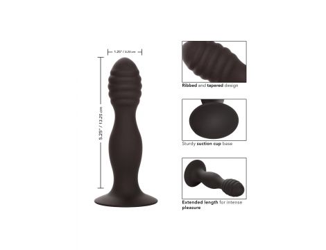 Korek analny silikonowy żebrowany Calexotics czarny - 3