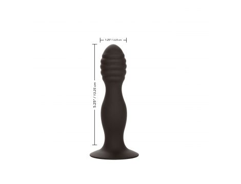 Korek analny silikonowy żebrowany Calexotics czarny - 8